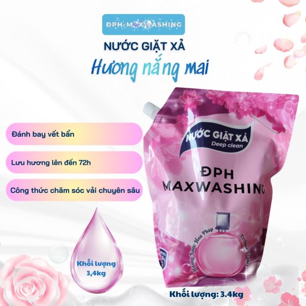 Nước giặt xả ĐPH – MAXWASHING hương nắng mai 3.4kg