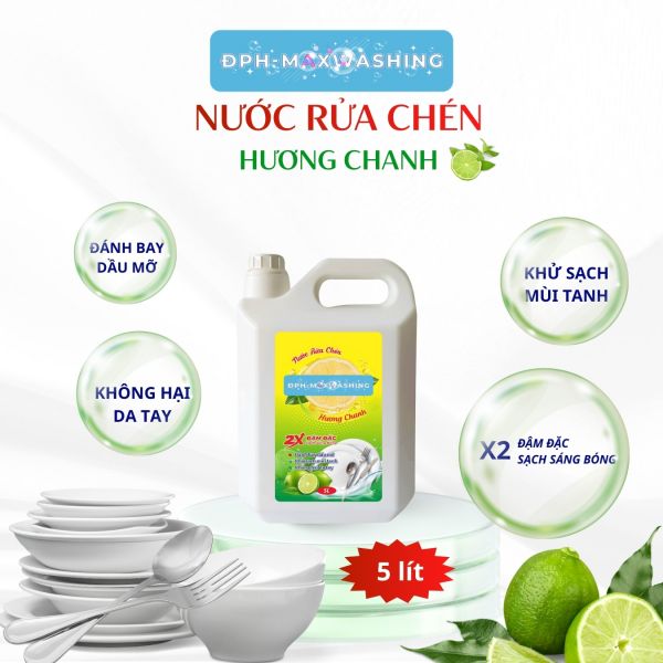 Nước rửa chén ĐPH – MAXWASHING Hương chanh 5 lít