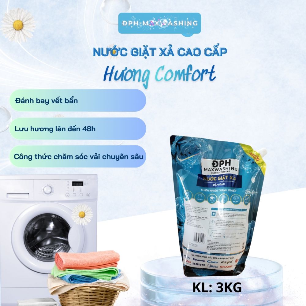 Nước giặt xả ĐPH – MAXWASHING hương Comfort 3kg Nước giặt xả ĐPH – MAXWASHING hương Comfort 3kg