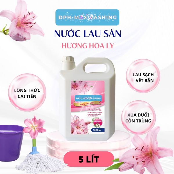 Nước lau sàn ĐPH – MAXWASHING Hương hoa ly 5 lít